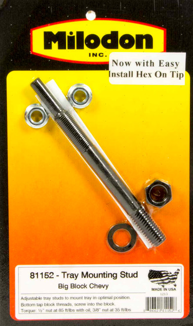 Windage Tray Stud - 1/2 in - Steel - Black Oxide - Big Block Chevy - Kit
