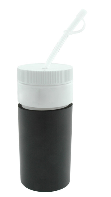 Drink Bottle - Insulated - Plastic - Black / White - Each