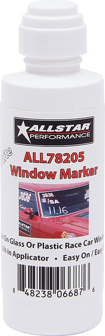 Dial-In Marker - Window - White - Safe on Glass / Polycarbonate / Rubber - 3 oz Bottle / Applicator - Each