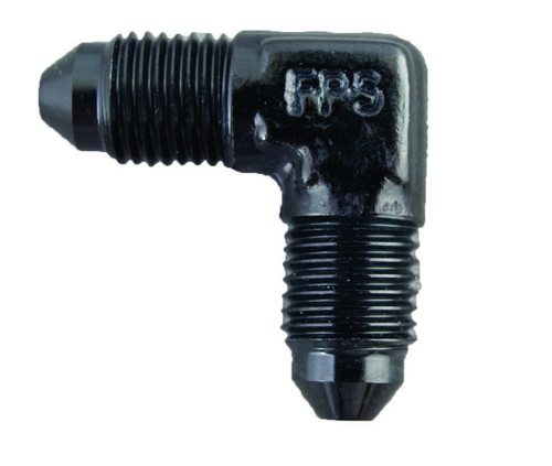 Fitting - Adapter - 90 Degree - 10 AN Male to 10 AN Male - Aluminum - Black Anodized - Each