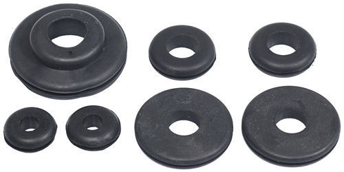 Firewall Grommet - 0.312 to 1 in ID - 0.500 to 1.500 in OD - Rubber - Black - Kit