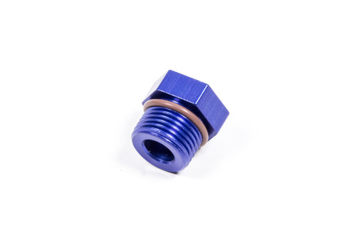 Fitting - Plug - 8 AN Male O-Ring - Hex Head - Aluminum - Blue Anodized - Each