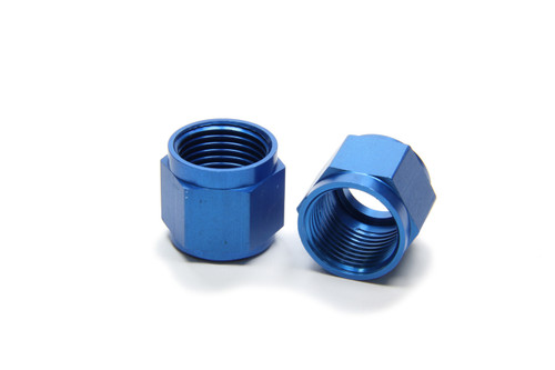 Fitting - Tube Nut - 8 AN - 1/2 in Tube - Aluminum - Blue Anodized - Pair