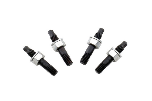 Carburetor Stud - Bullet Tip - 5/16-18 and 5/16-24 in Thread - 1.5 in Long - Hex Nuts - Steel - Black Oxide / Zinc Oxide - Set of 4