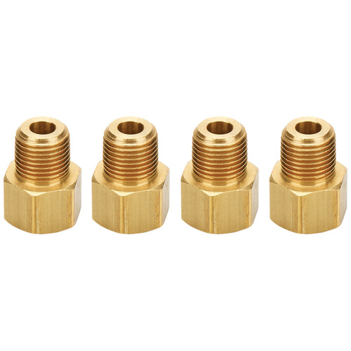 Fitting - Adapter - Straight - 7/16-20 in Inverted Flare Female to 1/8 in NPT Male - Brass - Natural - Hardline - Set of 4
