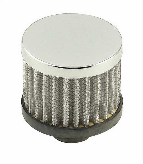 Breather - Push-In - Round - 1-1/4 in Hole - Reusable - Steel - Chrome - Each Breather - Push-In - Round - 1-1/4 in Hole - Reusable - Steel - Chrome - Each
