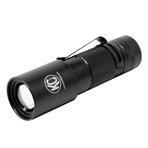 Flashlight - Clip-On - LED - AAA Batteries Included - Aluminum - Black Anodized - Each