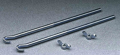Battery Hold Down Bolt - J Bolts - 3/8 x 10 in - Wing Nuts Included - Zinc Oxide - Pair