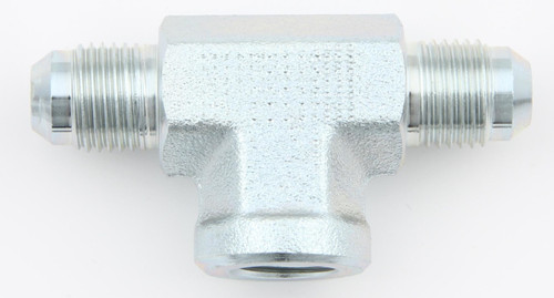 Fitting - Adapter Tee - 1/4 in NPT Female x 6 AN Male x 6 AN Male - Steel - Natural - Each