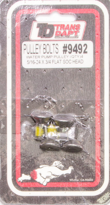 Water Pump Pulley Bolt - 5/16-24 in Thread - 0.750 in Long - Allen Head - Steel - Black Oxide - Set of 4 Water Pump Pulley Bolt - 5/16-24 in Thread - 0.750 in Long - Allen Head - Steel - Black Oxide - Set of 4