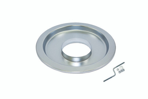 Air Cleaner Base - 14 in Round - 5-1/8 Carb Flange - 1.5 in Off Set - Flat Base - Steel - Chrome - Each Air Cleaner Base - 14 in Round - 5-1/8 Carb Flange - 1.5 in Off Set - Flat Base - Steel - Chrome - Each