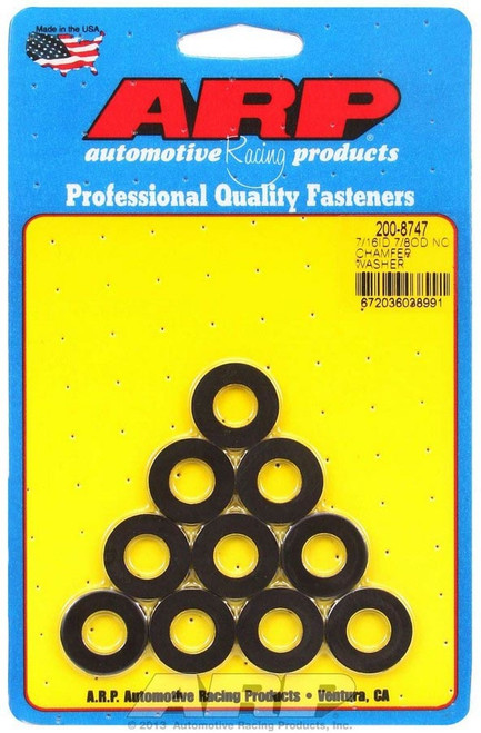 Flat Washer - Special Purpose - 7/16 in ID - 0.875 in OD - 0.120 in Thick - Chromoly - Black Oxide - Set of 10