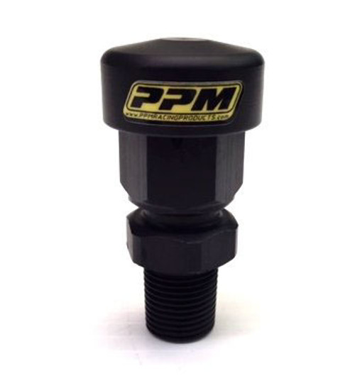 Rear Axle Assembly Vent Fitting - Straight - 3/8 in NPT Male - Aluminum - Black Anodized - Quick Change - Each