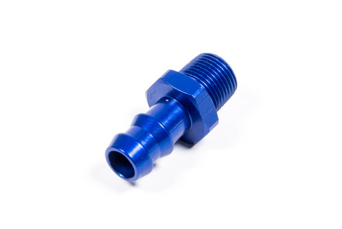 Fitting - Adapter - Straight - 3/8 in NPT Male to 1/2 in Hose Barb - Aluminum - Blue Anodized - Each