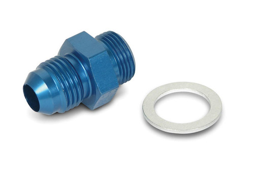 Fitting - Adapter - Straight - 6 AN Male to 9/16-24 in Male - Aluminum - Blue Anodized - Each