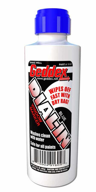 Dial-In Marker - Dial-In - Window - Blue - Safe on Glass / Polycarbonate / Rubber - 3 oz Bottle / Applicator - Each