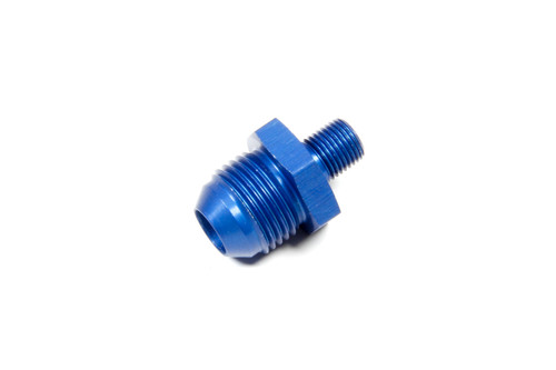Fitting - Fuel Pump Adapter - Straight - 10 mm x 1.00 Male to 8 AN Male - Aluminum - Blue Anodized - Walbro In-Line Fuel Pumps - Each