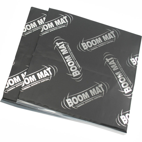 Sound Barrier - Boom Mat - 12 x 12-1/2 in Sheet - 1/2 in Thick - Aluminized Plastic - Black / Silver - Pair Sound Barrier - Boom Mat - 12 x 12-1/2 in Sheet - 1/2 in Thick - Aluminized Plastic - Black / Silver - Pair