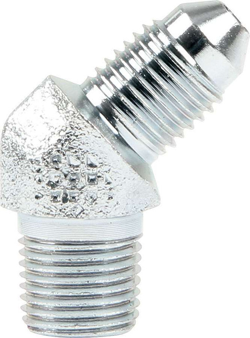 Fitting - Adapter - 45 Degree - 3 AN Male to 1/8 in NPT Male - Steel - Zinc Oxide - Each Fitting - Adapter - 45 Degree - 3 AN Male to 1/8 in NPT Male - Steel - Zinc Oxide - Each
