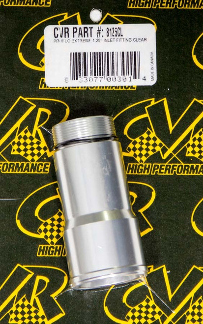 Fitting - Water Pump - 1-1/4 in Hose Barb to 1-3/16 in O-Ring - Aluminum - Clear Anodized - CVR Electric Water Pumps - Each Fitting - Water Pump - 1-1/4 in Hose Barb to 1-3/16 in O-Ring - Aluminum - Clear Anodized - CVR Electric Water Pumps - Each