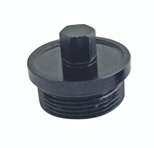 Inspection Plug - 1-5/8-12 in Thread - 9/16 in Hex Head - O-Ring Seal - Aluminum - Black Anodized - Winters 10 in Center and Side Bells - Each