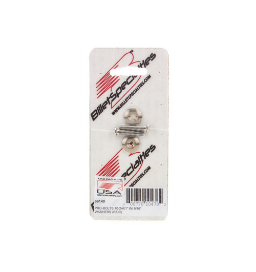 Fender Bolt - Pro Bolts - 10-24 in - 1 in Long - 0.563 in Washer - Allen Head - Stainless - Natural - Pair