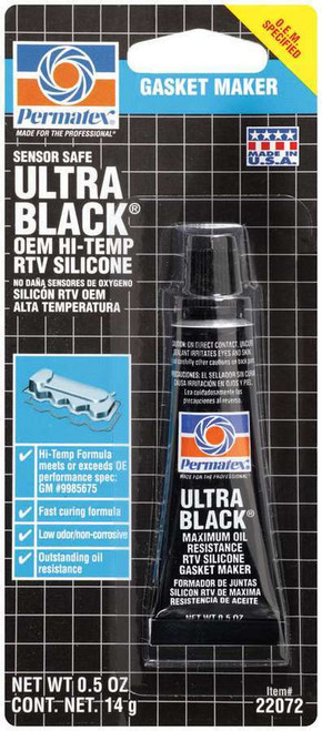 Sealant - Ultra Black - High Temp - Silicone - 0.5 oz Tube - Each