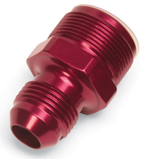 Carburetor Inlet Fitting - Straight - 8 AN Male to 1-20 in Male - Aluminum - Red Anodized - Quadrajet Carburetors - Each