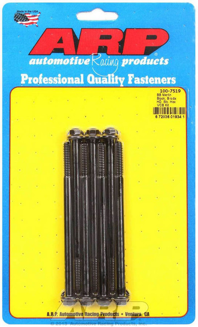 Valve Cover Fastener - Bolt - 1/4-20 in Thread - 4.500 in Long - Hex Head - Washers Included - Chromoly - Black Oxide - Big Block Chevy - Set of 7