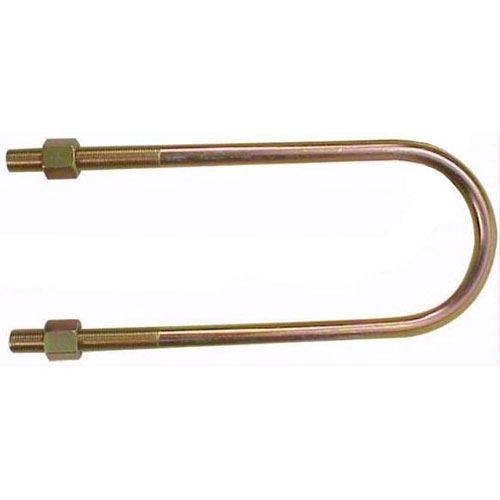 Axle U-Bolt - 3 in ID - 9-1/2 in Length - 1/2-20 in Right Hand Thread - Steel - Zinc Oxide - Universal - Each