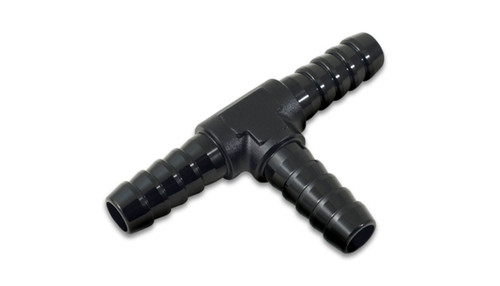 Fitting - Adapter Tee - 1/8 in Hose Barb x 1/8 in Hose Barb x 1/8 in Hose Barb - Aluminum - Black Anodized - Each