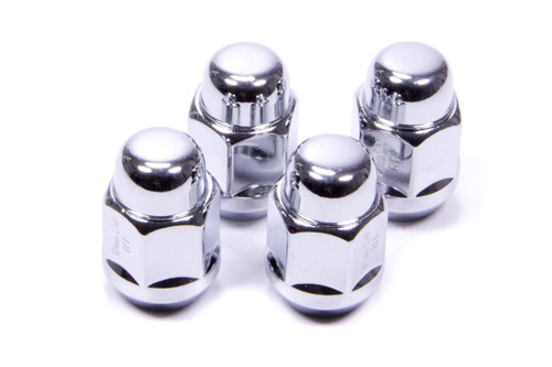 Lug Nut - Acorn Bulge - 12 mm x 1.50 Right Hand Thread - 13/16 in Hex Head - 60 Degree Seat - Closed End - Heat Treated - Steel - Chrome - Set of 4