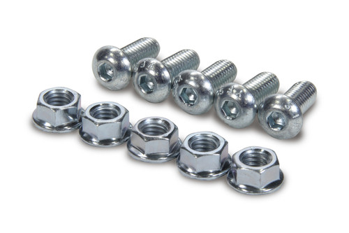 Bolt - 3/8-16 in Thread - 1 in Long - Allen Head - Nuts Included - Steel - Zinc Plated - Set of 5
