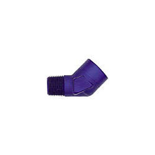 Fitting - Adapter - 45 Degree - 1/8 in NPT Female to 1/8 in NPT Male - Aluminum - Blue Anodized - Each