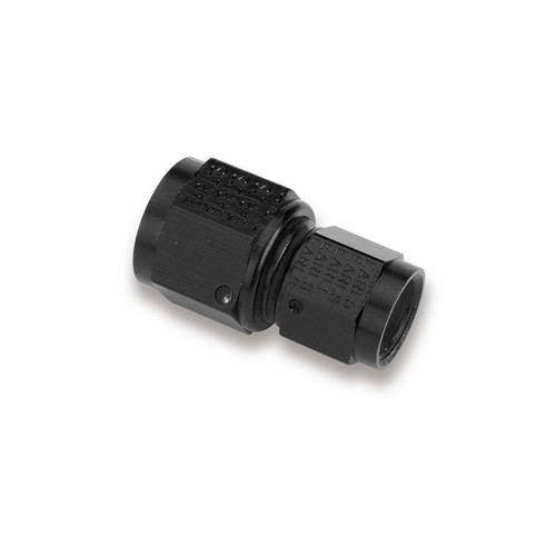 Fitting - Adapter - Straight - 8 AN Female Swivel to 6 AN Female Swivel - Aluminum - Black Anodized - Each