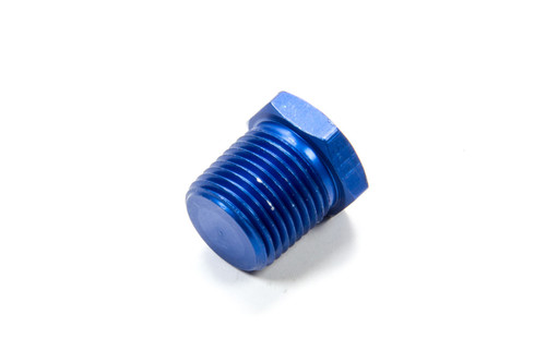 Fitting - Plug - 1/2 in NPT - Hex Head - Aluminum - Blue Anodized - Each