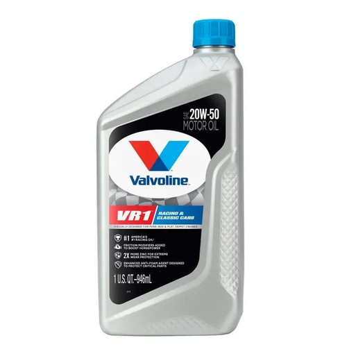Motor Oil - VR1 Racing - High Zinc - 20W50 - Conventional - 1 qt Bottle - Each