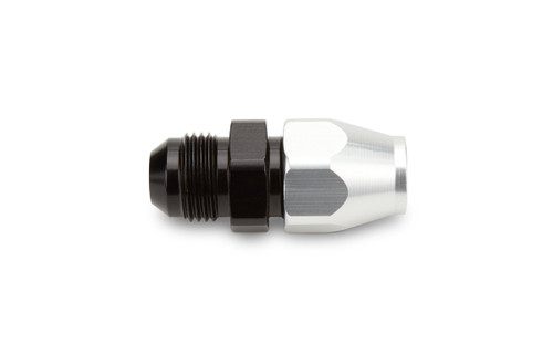 Fitting - Tube End - Straight - 6 AN Male to 3/8 in Tubing - Aluminum - Black / Silver Anodized - Each