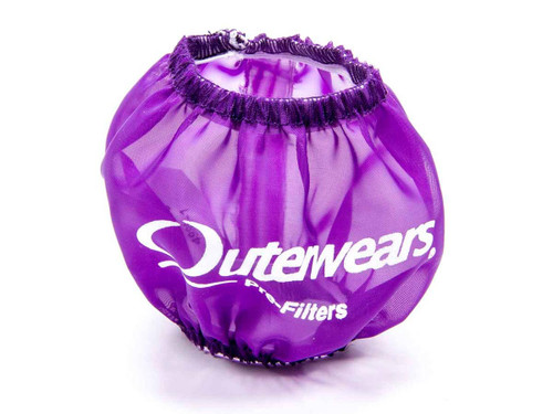 Breather Wrap - Pre Filter - Round - 3 in Diameter - 2.5 in Tall - Outerwears Logo - Polyester - Purple - Each Breather Wrap - Pre Filter - Round - 3 in Diameter - 2.5 in Tall - Outerwears Logo - Polyester - Purple - Each