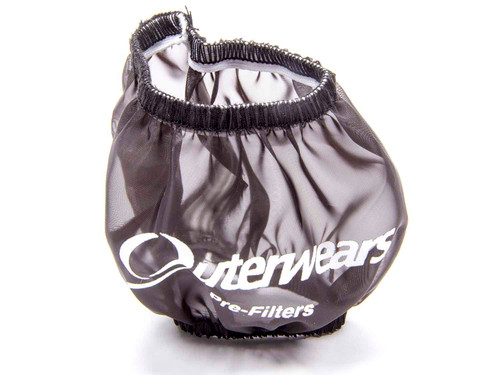 Breather Wrap - Pre Filter - Round - 3 in Diameter - 2.5 in Tall - Outerwears Logo - Polyester - Black - Shielded Breathers - Each
