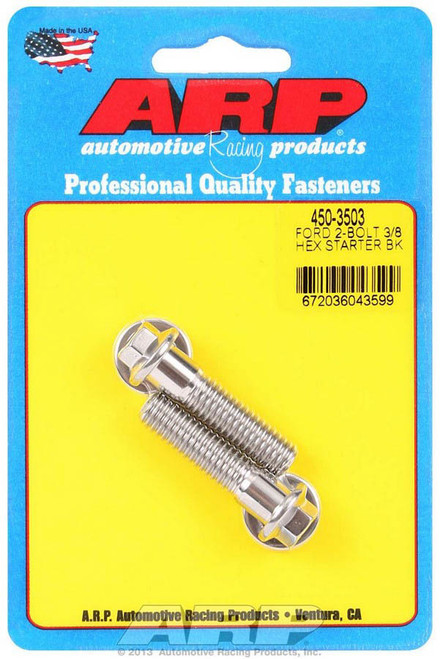 Starter Bolt - 1.500 in Long - Hex Head - Stainless - Polished - Ford - Pair