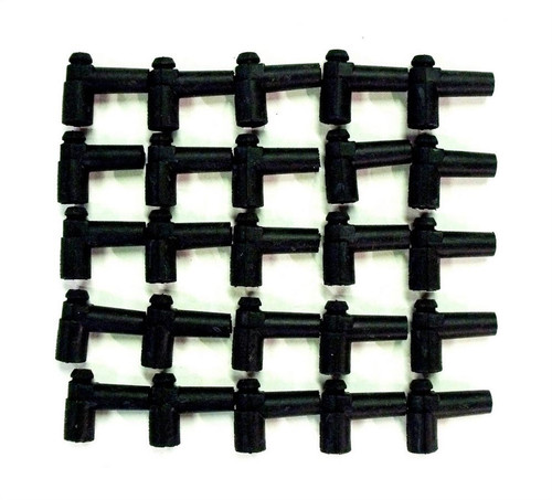 Spark Plug Wire Boots - Distributor / Coil - 90 Degree - HEI Style - Black - Set of 25