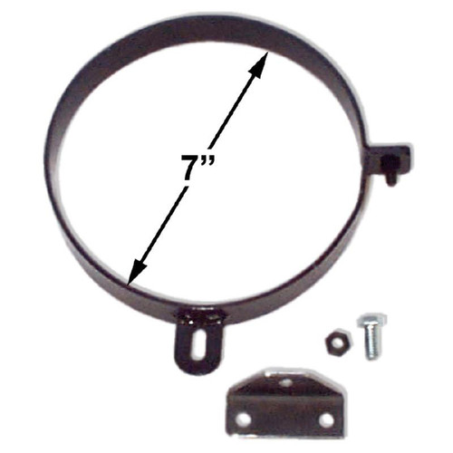 Exhaust Hanger - Clamp-On - 7 in Diameter - Steel - Black Paint - Howe 2 into 1 Muffler - Each