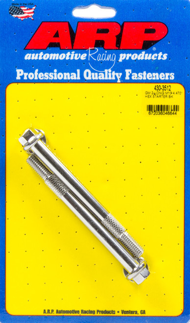Starter Bolt - 4.470 in Long - Hex Head - Stainless - Polished - High Torque Starter - GM - Pair Starter Bolt - 4.470 in Long - Hex Head - Stainless - Polished - High Torque Starter - GM - Pair