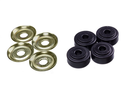 Shock End Bushing - Hyper-Flex - Bayonet - 3/8 in ID - 1-1/4 in OD - 7/8 in Nipple - Polyurethane - Black - Universal - Set of 4