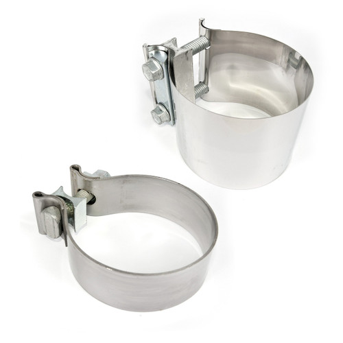 Exhaust Clamp - Saddle Clamp - 3 in Diameter - Stainless - Natural - Each