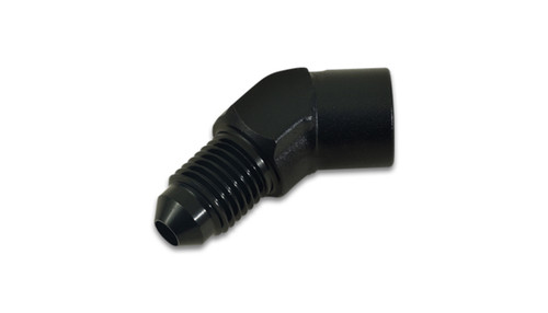 Fitting - Adapter - 45 Degree - 1/8 in NPT Female to 4 AN Male - Aluminum - Black Anodized - Each