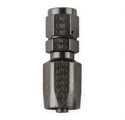 Fitting - Hose End - Power Steering - Straight - 6 AN Hose to 6 AN Female Swivel - Steel - Black Zinc - Each