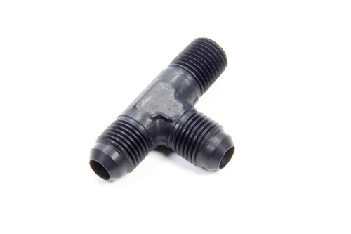 Fitting - Adapter Tee - 1/4 in NPT Male x 6 AN Male x 6 AN Male - Aluminum - Black Anodized - Each