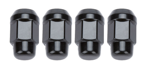 Lug Nut - Acorn Bulge - 1/2-20 in Right Hand Thread - 3/4 in Hex Head - 60 Degree Seat - Closed End - Steel - Black Chrome - Set of 4
